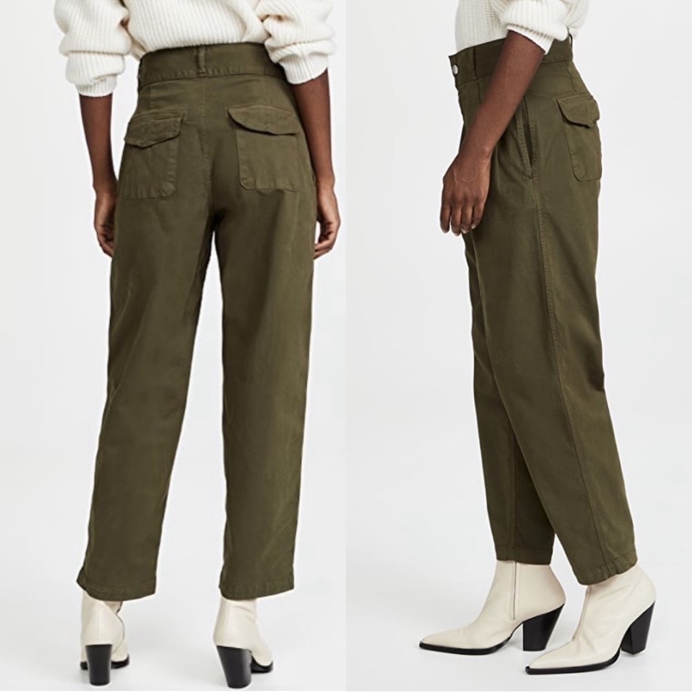 Edwin Isla Olive Green High-Waisted Pants
